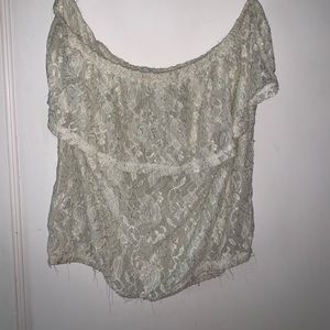 Lace see through tube top